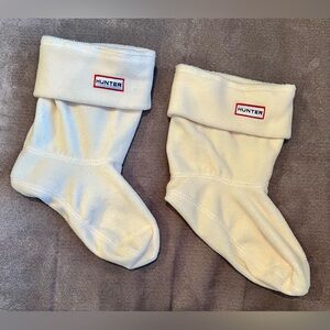 Hunter Short Boot Cream Fleece Welly Socks Womens Size ML (8-10)